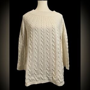 Talbots Cream Cable Knit Sweater